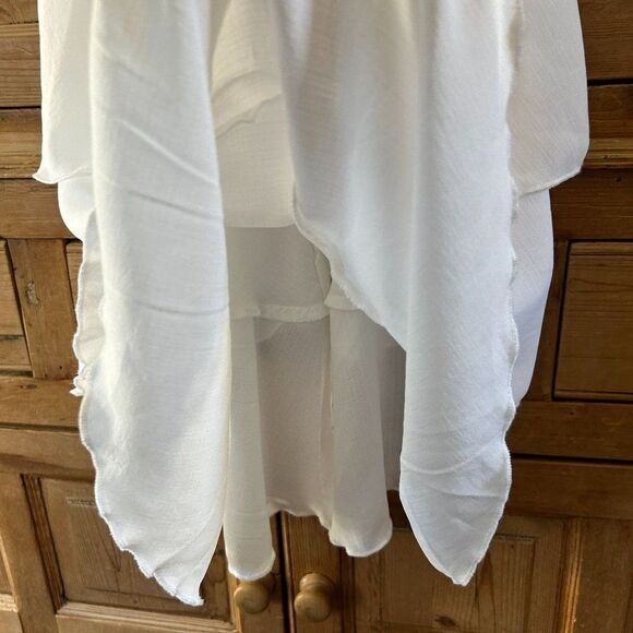 NWT Fanco‎ Shop Small White Ruffled Layered Dress Y Neck Strappy Tank Top - Picture 7 of 14